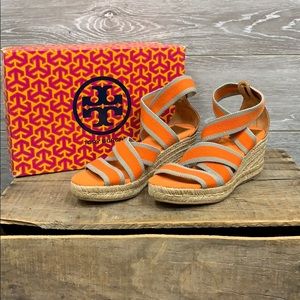 Tory Burch Birdee sandal wedges.